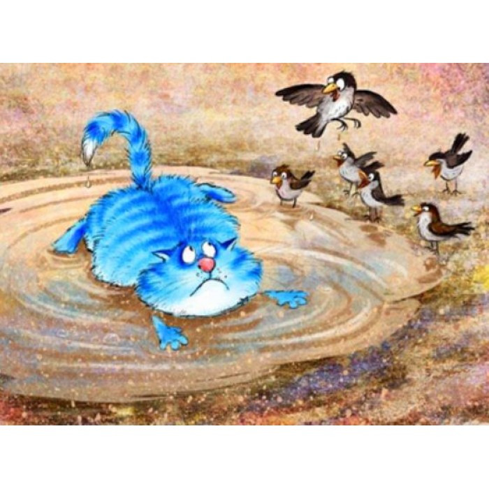 Картина за номерами 40х50 см DIY (без коробки) Кіт у калюжі (RA3087_O), фото 1