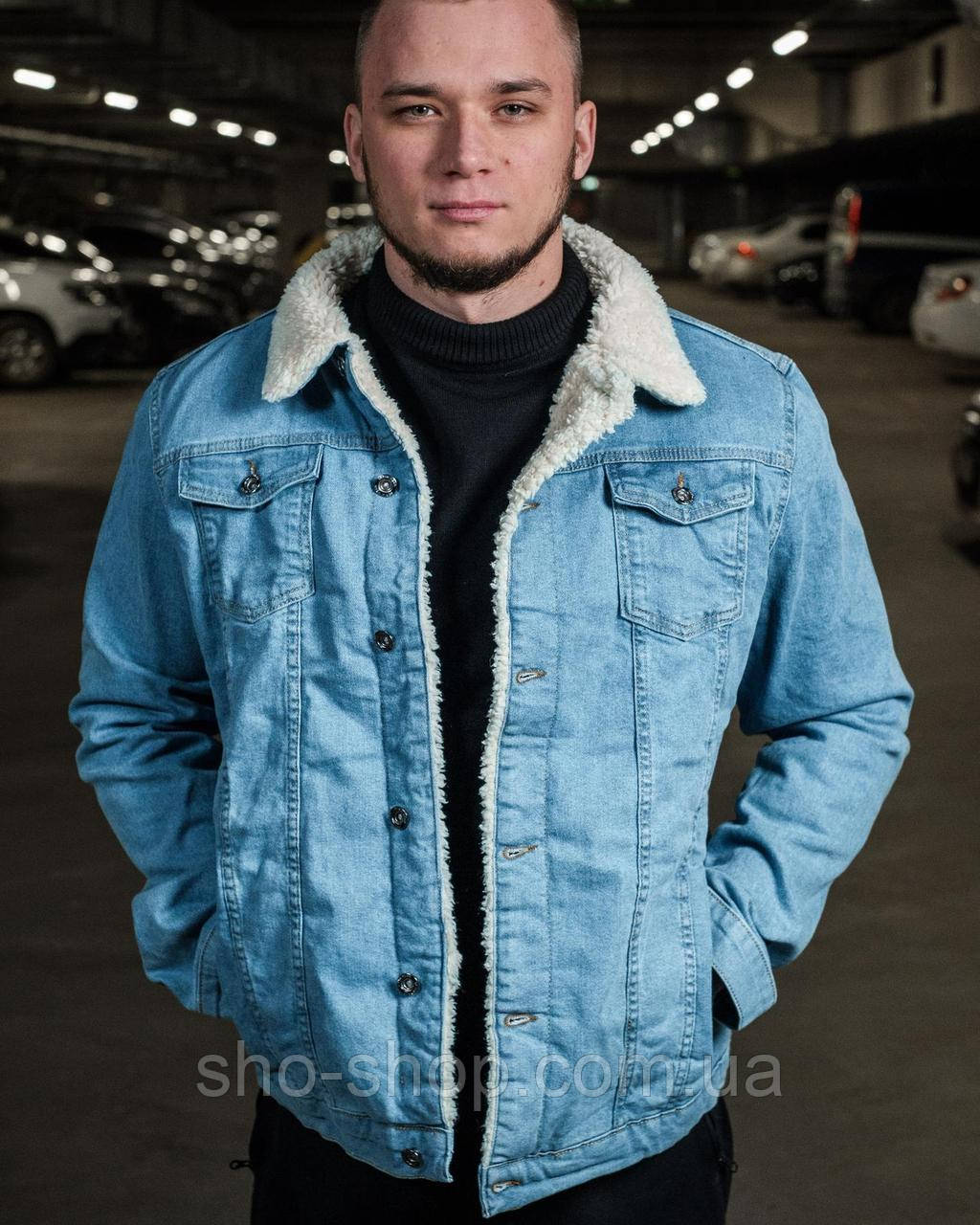 Джинсова куртка на хутрі ZARA — Blue, фото 1