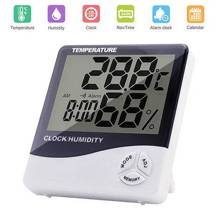 Термометр електронний HTC-1 (-10°C/+70°C всередині, -50°C/+50°C зовні), фото 1