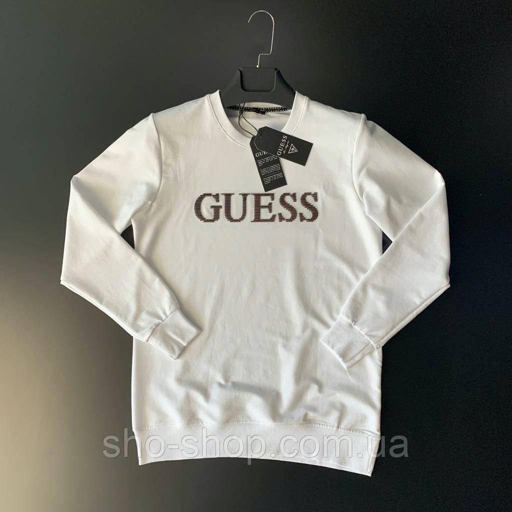 Світшот чоловічий Guess White свитшот гііс белый мужской кофта, фото 1