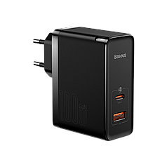 Мережевий зарядний пристрій Baseus GaN5 Pro 2 порта, USB + Type-C 100W Черный (CCGP090201)