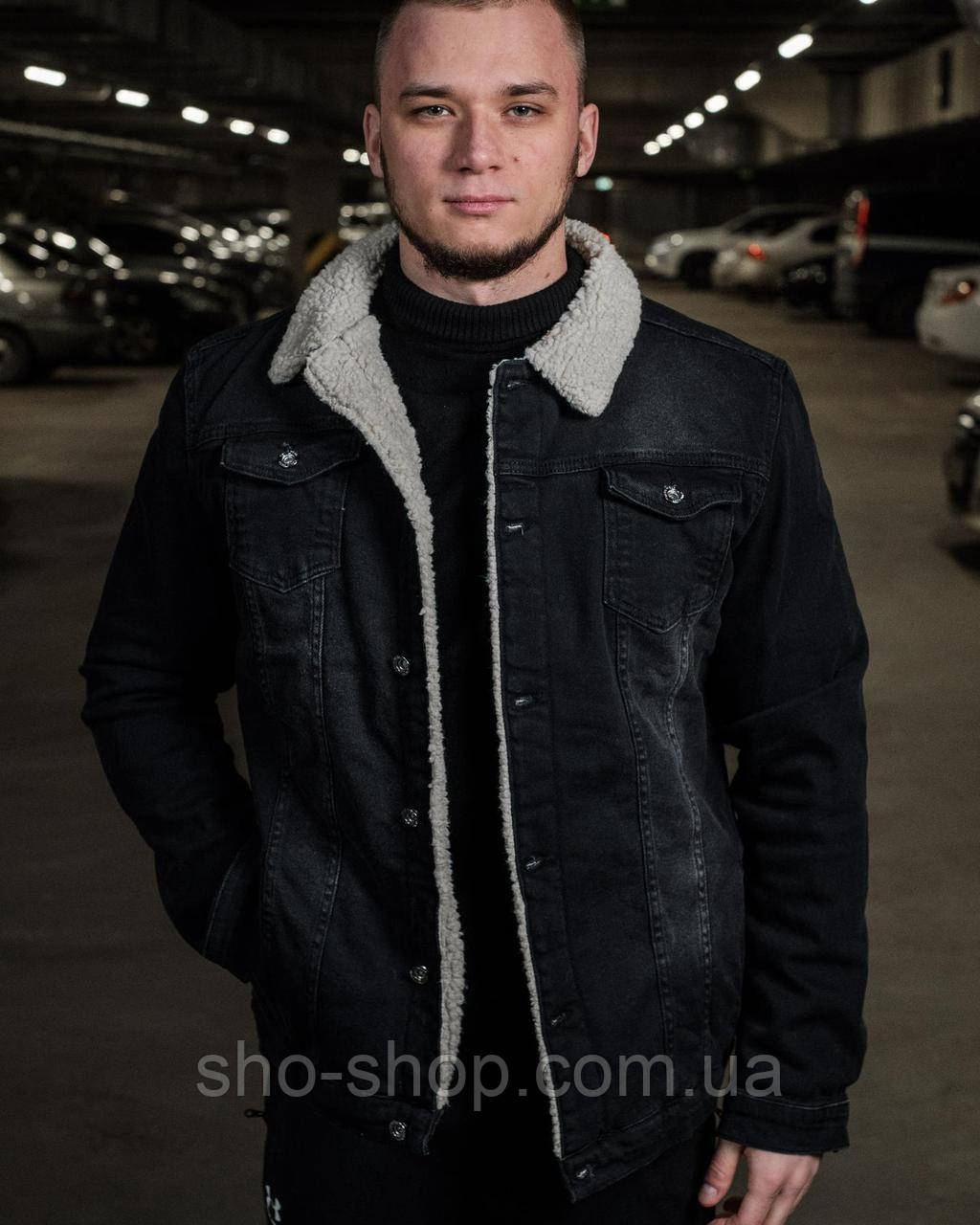 Джинсова куртка на хутрі ZARA — Black, фото 1