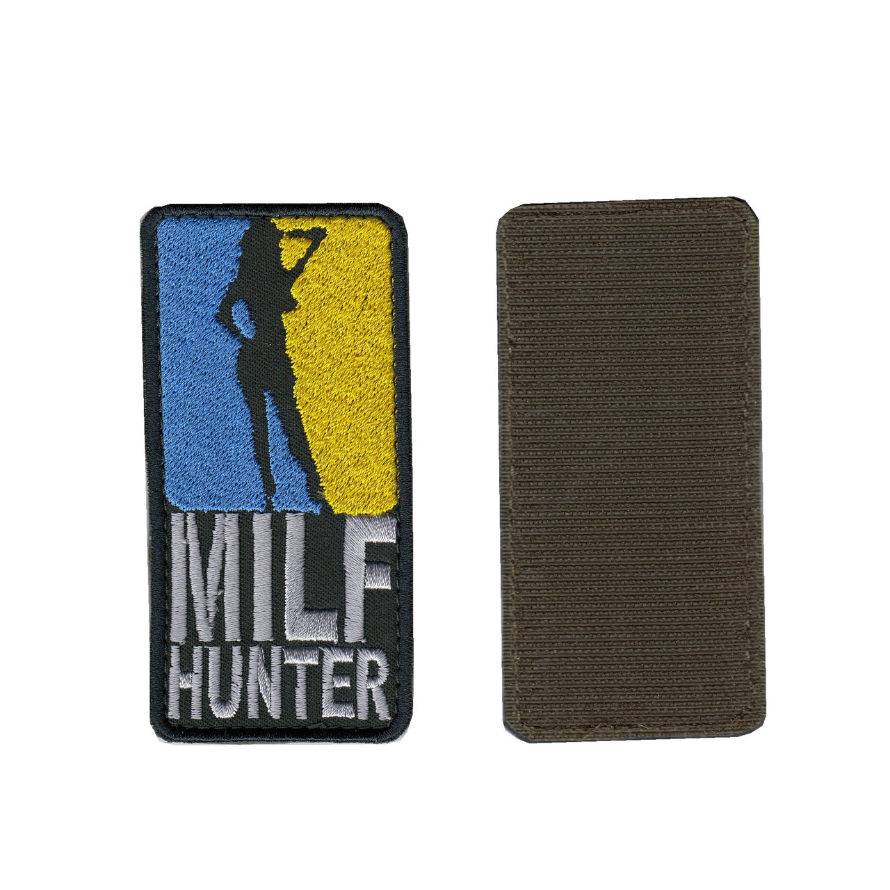 Шеврон ЗСУ, військовий / армійський, MILF HUNTER, на оливці, на липучці, 10 см * 5 см, фото 1