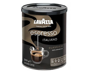 Кава мелена в банці Lavazza Espresso Italiano Classico 100% Arabica 250г.