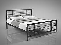 Кровать металлическая Дамаск двуспальная черный бархат 140*190 см (Tenero TM)