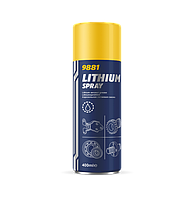 9881 MANNOL Lithium spray 400 мл. (водостойкая литиевая смазка)