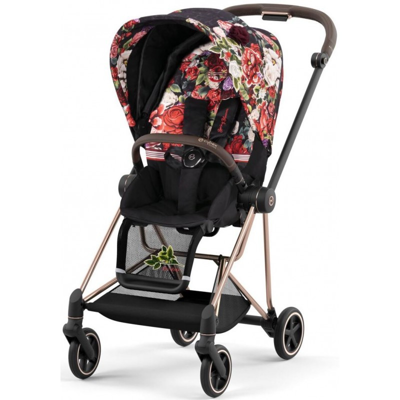 Коляска Cybex Mios Spring Blossom Dark 4.0 шасі Rosegold прогулянка
