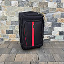 Дорожня валіза Wings 1706 тканинна на 4 колесах, середній чорний, фото 6