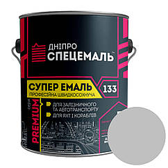 Алкідна корабельна емаль Дніпро Спецемаль Суперемаль-133 RAL 9006 сріблястий 0.7кг