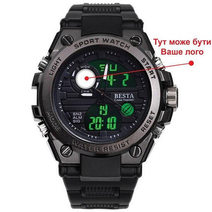 Мужские водостойкие спортивные тактические часы Besta Tattoo с Вашим ЛОГО, фото 1