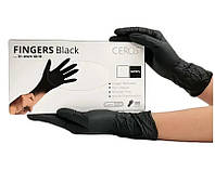 Нитриловые перчатки CEROS Fingers® Black S