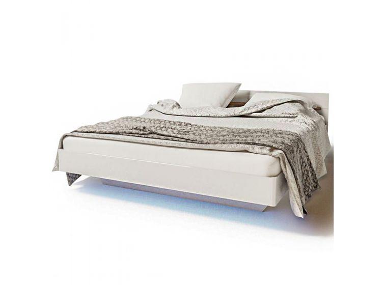 Ліжко двоспальне Б'янко без матраца та каркаса ДСП Білий МДФ Білий глянець 1600х2000 мм (Світ Меблів TM)