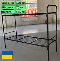 Двоярусне ліжко 700х1900 мм металеве для казарм