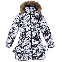 Пальто зимнее для девочек Huppa Whitney белый с принтом 12460030-81620