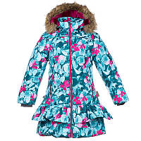 Пальто зимнее для девочек Huppa Whitney мята с принтом 12460030-81626