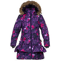 Пальто зимнее для девочек Huppa Whitney лилoвый с принтом 12460030-81653