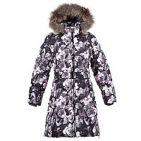 Пальто зимнее для девочек Huppa Yasmine белый с принтом 12020055-81020