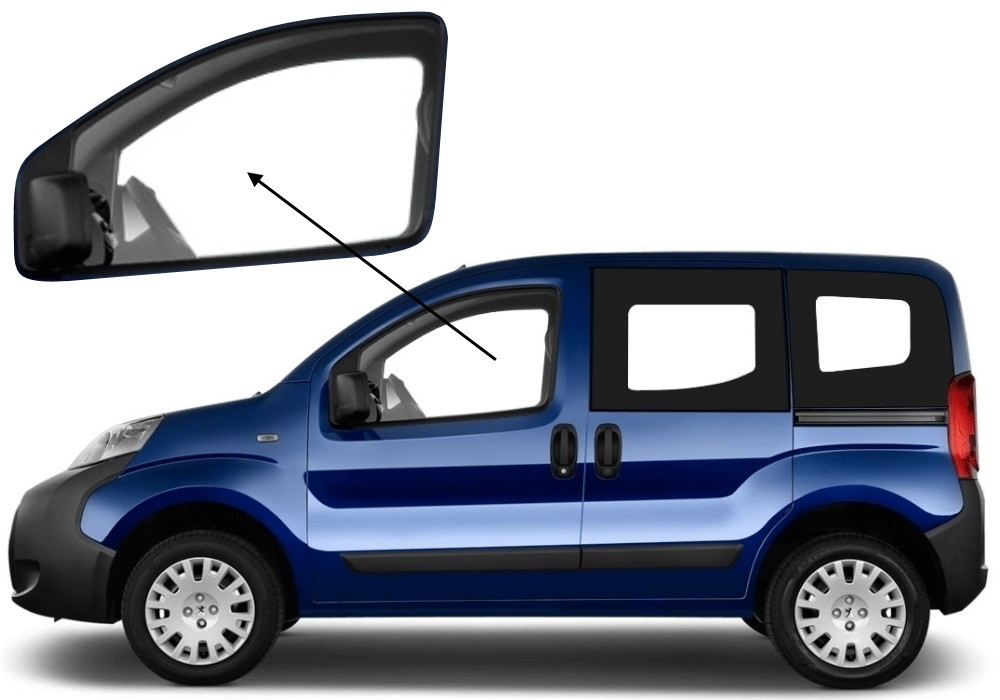 Бічне скло Fiat Fiorino 2008-2023 передніх дверей ліве
