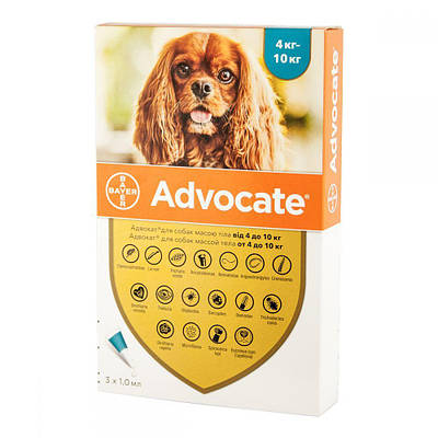 Advocate (Адвокат) — краплі від бліх та кліщів для собак 4 - 10 кг