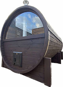 Мобільна баня бочка з бруса під ключ 6,0х2, 15 м Fassauna-6,0 від виробника Thermowood Production