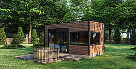 Готова мобільна модульна баня 6х3м Gartensauna-1 під ключ від виробника