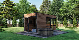 Модульний дім баня 6х3м Gartensauna-4 під ключ від виробника