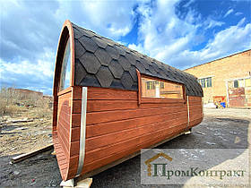 Будівництво квадро-бочки 4,0 м LUX вироблення Fassauna Thermowood Production