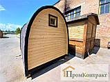 Будівництво мобільної бані бочки в стилі голку 2.2х3.5м Outdoor POD Sauna Igloo, фото 7