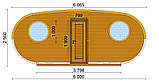 Баня з термобруса овальна 6х2,6м від виробника Thermowood Production, фото 9