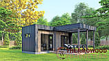 Модульний каркасний будинок 6,0х6,0м з банею Sauna House 10 під ключ від Thermowood Production, фото 3