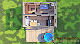 Модульний каркасний будинок 6,0х4,6м з банею Sauna House 14 під ключ від Thermowood Production, фото 7