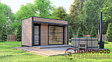 Модульна баня 4,0х2,75м з панорамним вікном Gartensauna-23 від Thermowood Production, фото 3