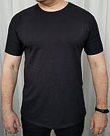 Мужская футболка черный цвет из хлопка большой размер 3XL 4XL 5XL 6XL.