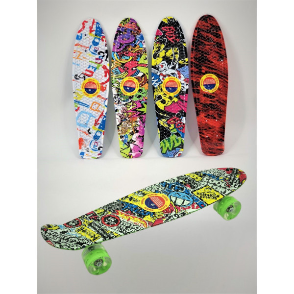 💚Пенні борд Penny Board Скейт трюковий з підсвічуванням колес, до 80 кг скейтборд для підлітка