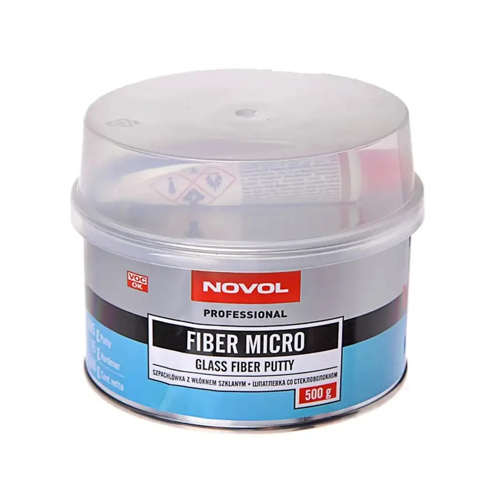 Автошпаклівка Novol Fiber Micro з мікроволокном 0,5 кг