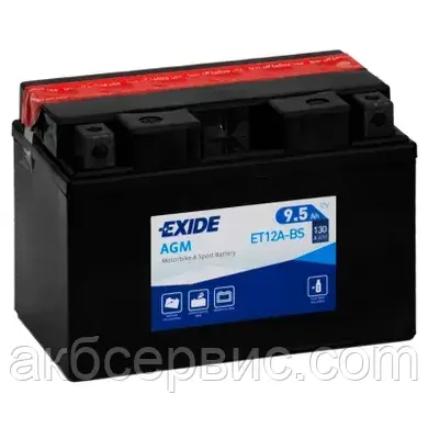 Mото акумулятор Exide 9.5 ah AGM ET12A-BS (сухозаряджений)