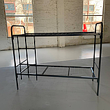 Двоярусне ліжко 700х1900 мм металеве для казарм, фото 6