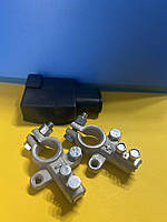 Клема вантажна (комплект) латунь н/о посилена (форма Тольятті) з чохлом луж. біла