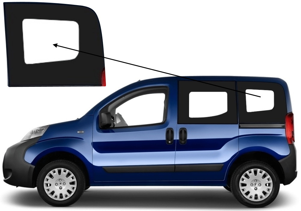Бічне скло Fiat Fiorino 2008-2023 салону заднє ліве