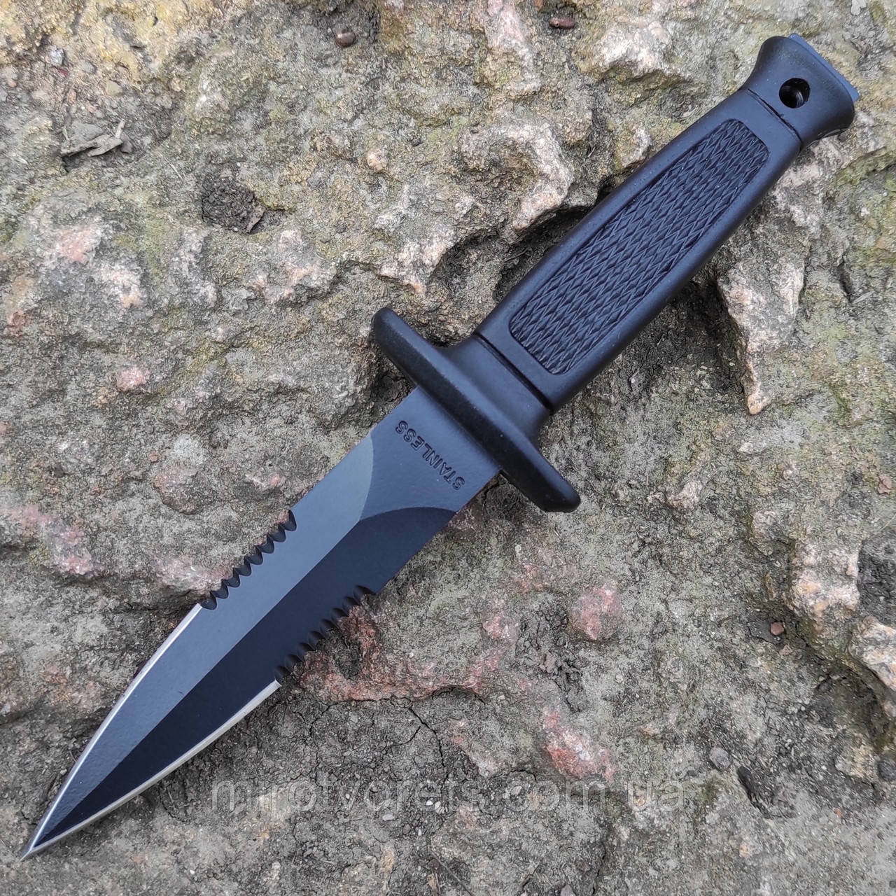Уцінка. Ніж MIL-TEC STIEFEL KNIFE WITH MULTIPLE CUTTER Black обоюдогострий