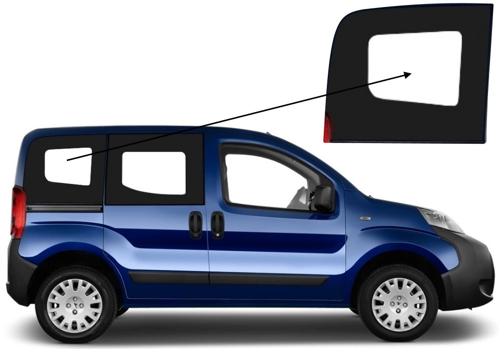 Бічне скло Fiat Fiorino 2008-2023 салону заднє праве