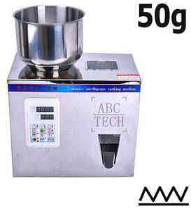 Автоматичний лінійний ваговий дозатор сипучих продуктів 50 г вібролотковий для фасування NPM-50 Сталь 201