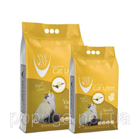 Van Cat (Ван Кет) VANILLA (ВАНІЛЬ КОМКУЄТЬСЯ) бентонітовий наповнювач для котів 5кг, фото 1