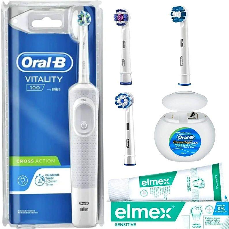 Набір Електрична зубна щітка Braun Oral-B Vitality 100 CrossAction + 4 змінні насадки та зубна паста