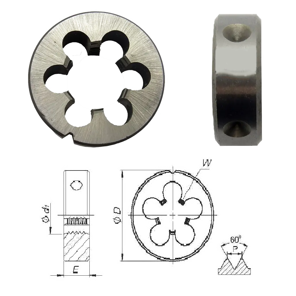 Плашка дюймова UNF 5/16"х24 HSS KRINO