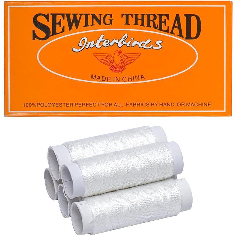 Нитки №40/2 білі, поліестер 12шт, X4-101, фото 1