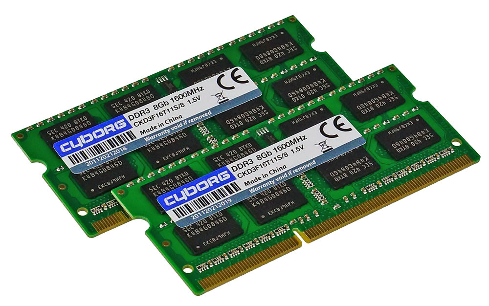 DDR3 16Gb оперативна пам'ять для ноутбука SoDIMM 1600MHz (kit 8x2) 16384MB PC3-12800 1.5 v (CKD3F16T11S/16)