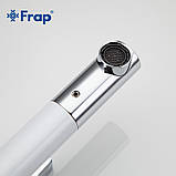 Змішувач для умивальника Frap F1052-14 високий, білий/хром, фото 4