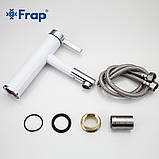 Змішувач для умивальника Frap F1052-14 високий, білий/хром, фото 7