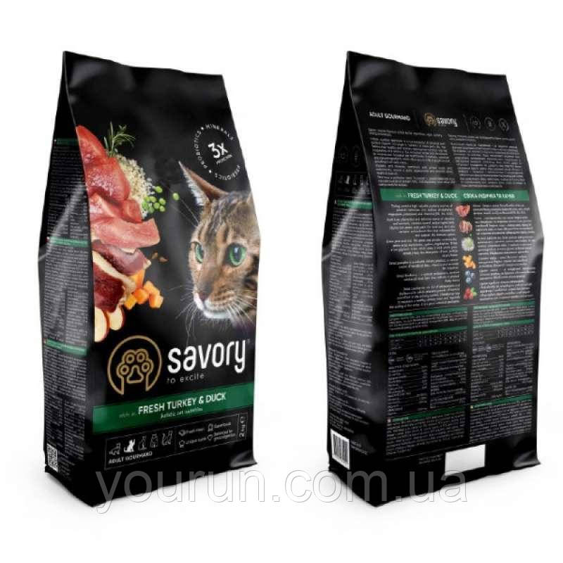 Savory Gourmand Turkey and Duck - корм для вибагливих кішок (індичка/качка) 400 гр